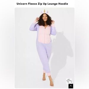 Torrid Unicorn Fleece Zip Up Lounge Hoodie size 3/4